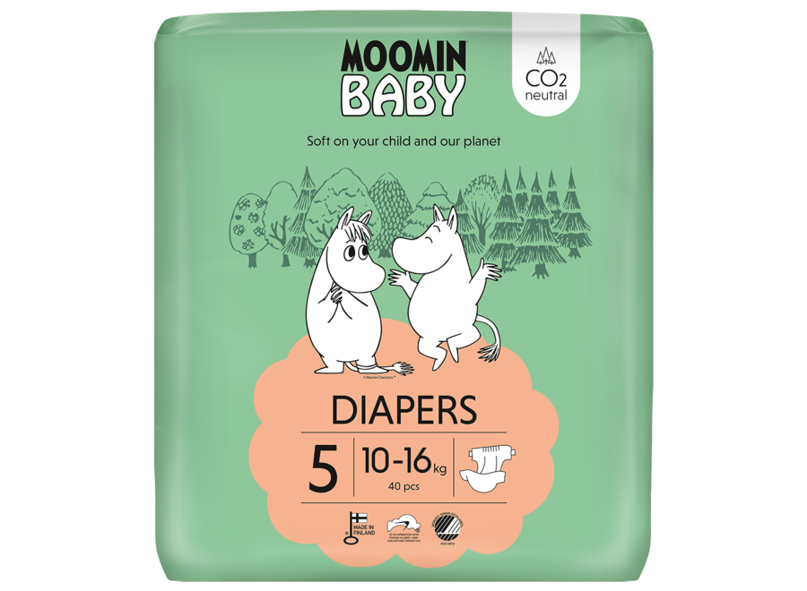 Lutins Écologiques Moomin - Couches Jetables pour Bébé - Taille 5 - 10 à 16 kg