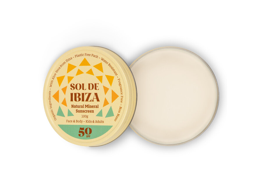 Sol de Ibiza - Sonnencreme - SPF50 - Natuurlijke mineralische Sonnencreme (fest) - Vegane Formel - Hohe Sonnenschutzleistung