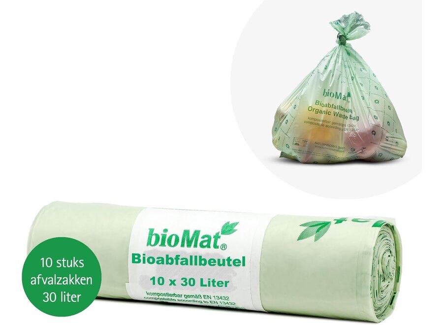 Compostable garbage bags - 1 roll - 10 x 30 liters
