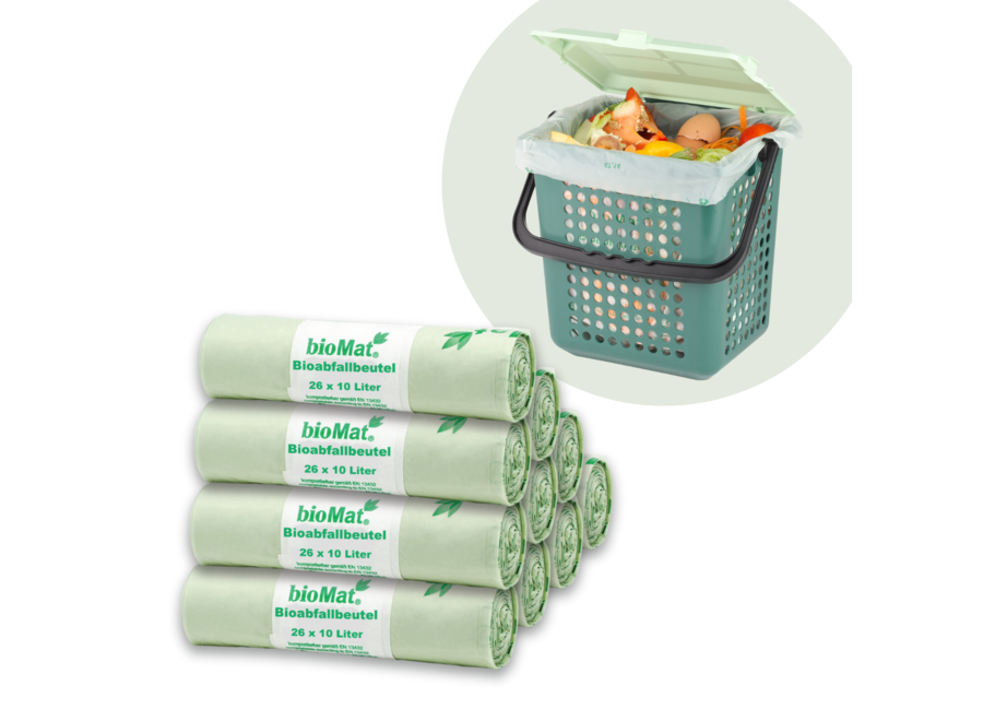 BioMat – Value pack – Compostable garbage bags 10 × 26 × 10 liters