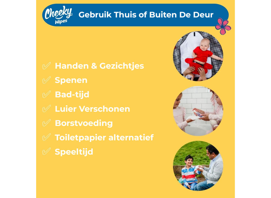 Cheeky Wipes Premium All-in-One Kit organisch katoen - Wasbare Babydoekjes - Blauwe doos - Wit of Regenboog