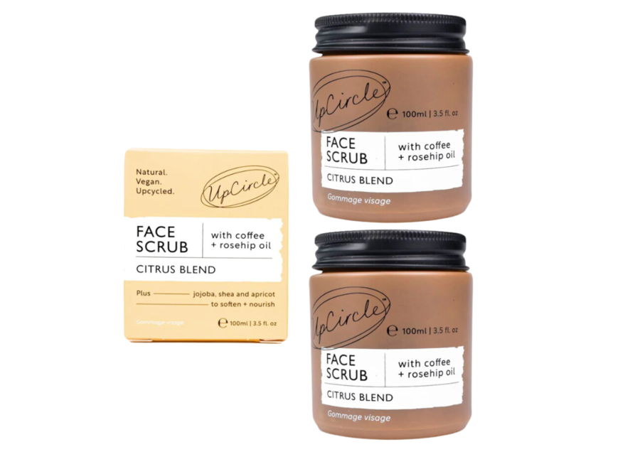 UpCircle Face Scrub - Upcycled Coffee Grounds – Coffee & Rosehip Oil - Citrus Blend - 100 ML