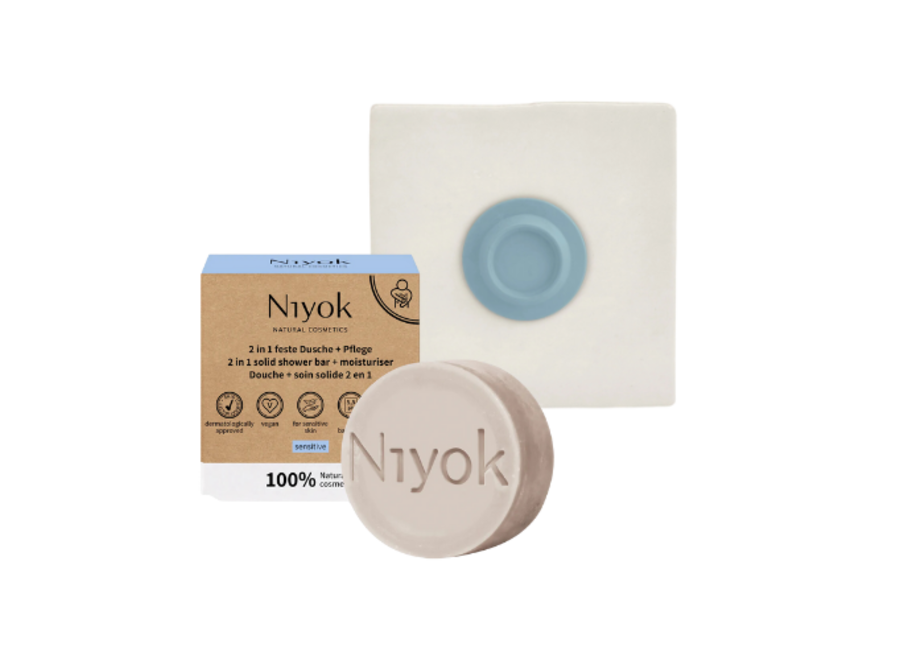Ensemble porte-savon magnétique SOAPI, barre de douche Niyok et crème hydratante