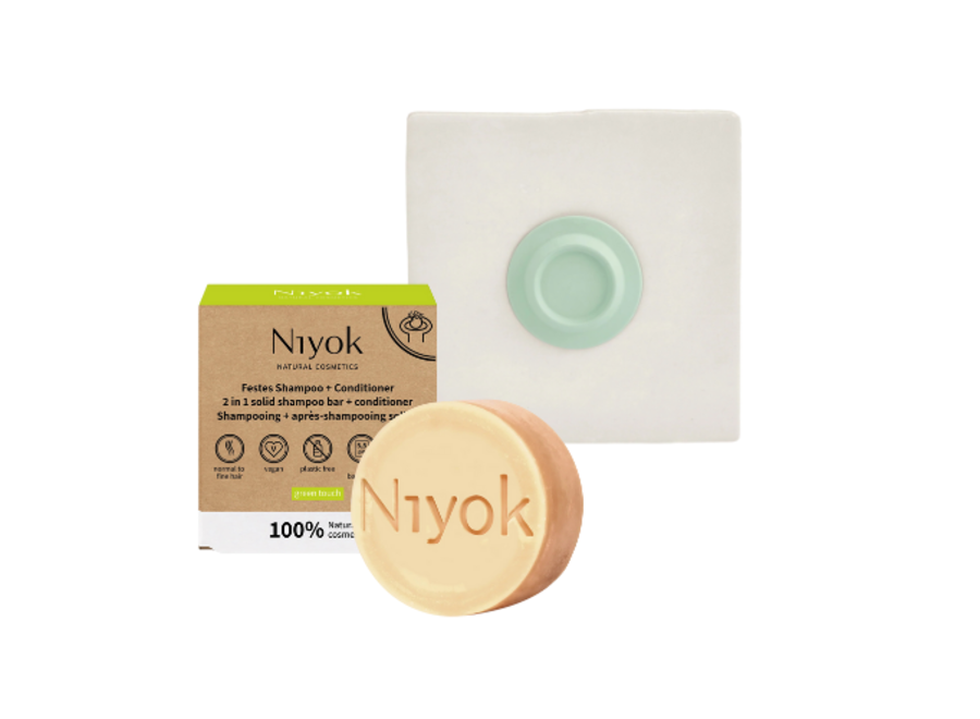 Ensemble porte-savon magnétique SOAPI et shampoing solide 2 en 1 Niyok