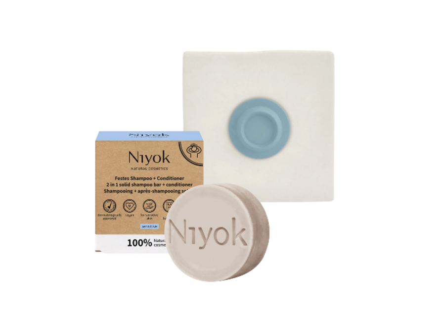 Ensemble porte-savon magnétique SOAPI et shampoing solide 2 en 1 Niyok