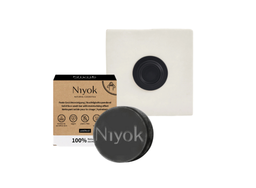 Ensemble porte-savon magnétique SOAPI et nettoyant visage au patchouli Niyok
