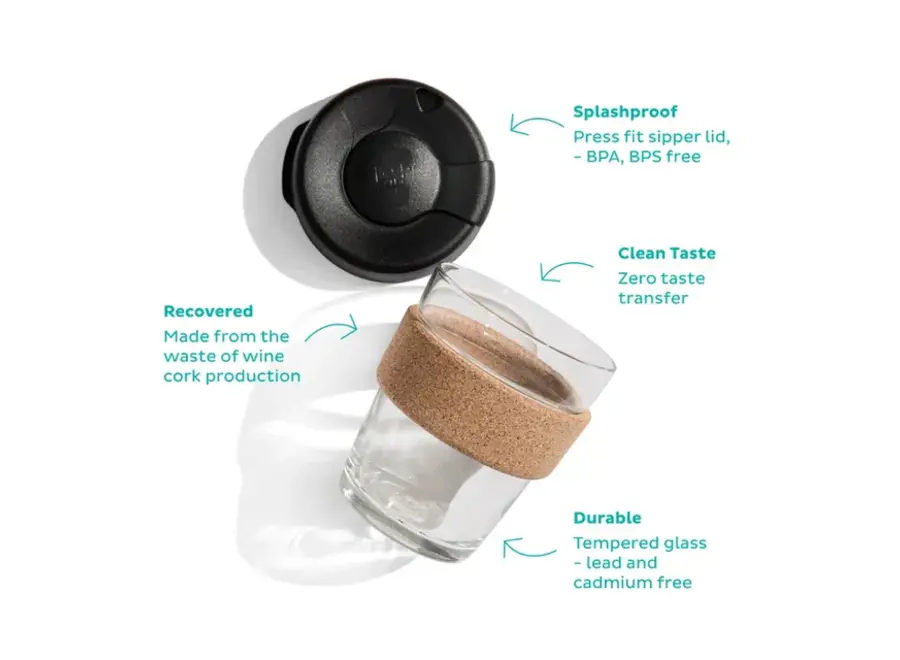 Brew Cork – wiederverwendbarer Kaffeebecher – (340 ml) – verschiedene Designs