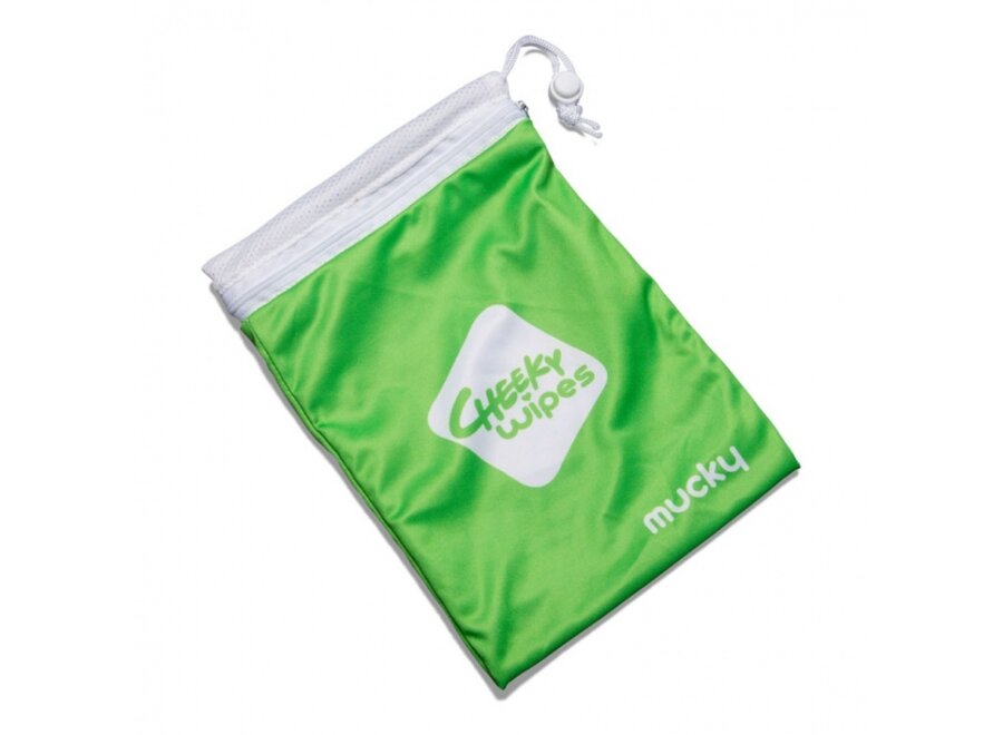 Baby Mucky Wipes Bag - Grijs & Groen - Gemakkelijk te sluiten - Draag tot 15 doekjes