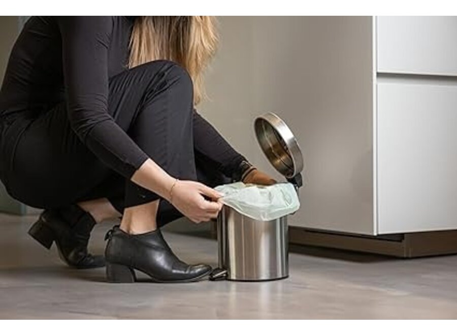 Sacs-poubelle compostables – 25 × 6 litres – Déchets de salle de bain et toilettes