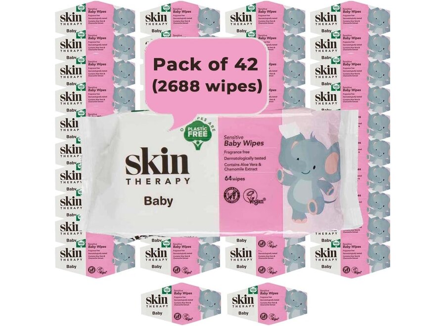 Skin Therapy Plastikfreie und parfümfreie Sensitive Baby Feuchttücher