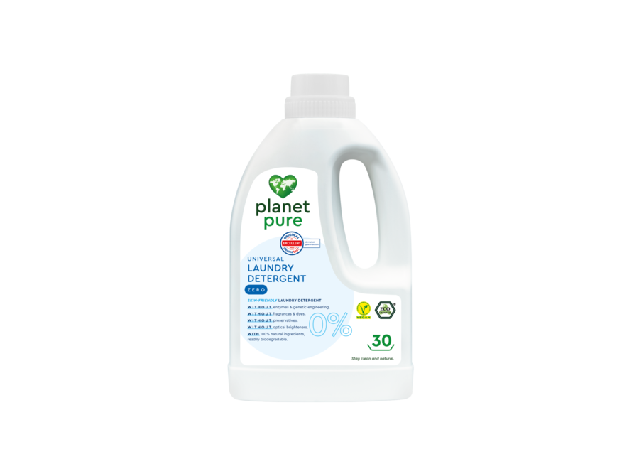 Planet Pure – Universalwaschmittel hypoallergen – 0 % NULL – 1,5 l – parfümfrei