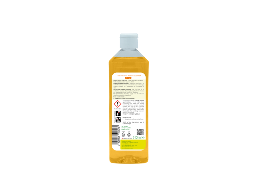 Planet Pure - Concentrated All Purpose Cleaner - Orange - 510 ml