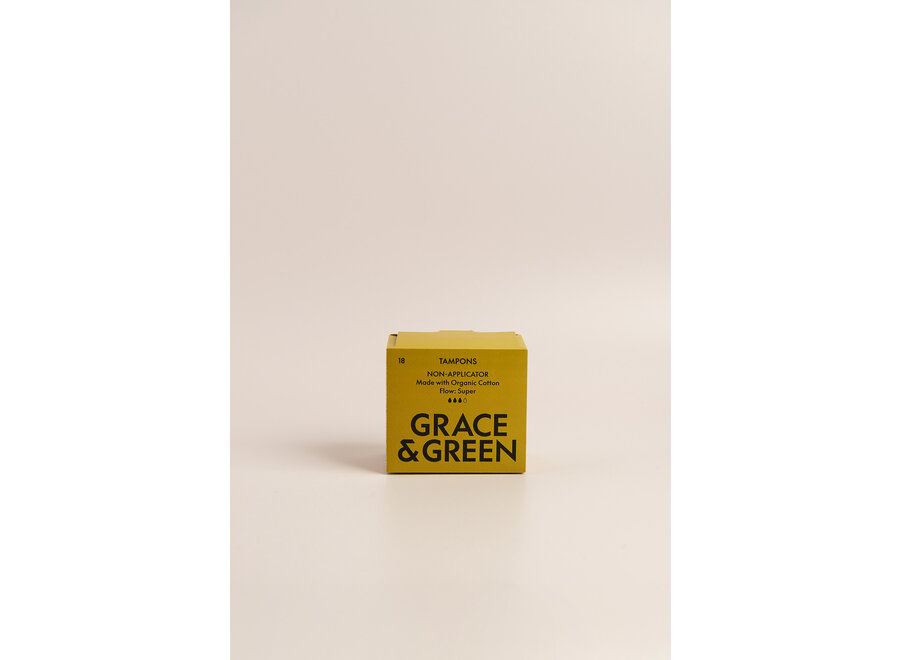 Grace & Green - Tampons super organisch Baumwolle - 18 Stück