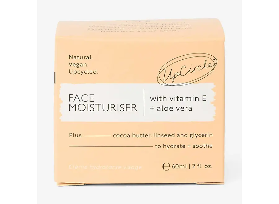UpCircle Moisturiser - Upcycled Argan Powder - Vitamin E & Aloe Vera - 60 ML