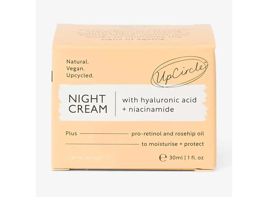 Crème de nuit UpCircle – Acide hyaluronique et niacinamide – 30 ml