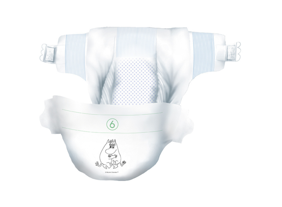 Moomin Baby Öko-Einwegwindeln – Größe 6 (12–24 kg) – Vorteilspackung