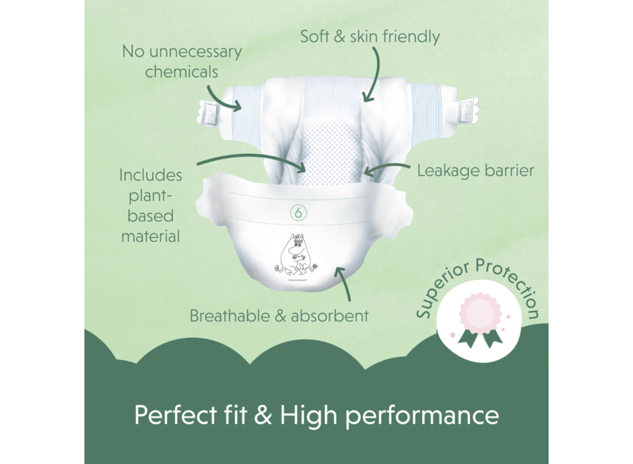 Moomin Baby Eco Disposable diapers - size 6 - 12 to 24 kg - Advantage packaging