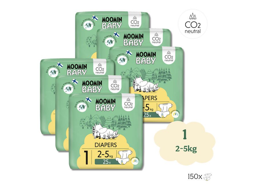Couches et culottes jetables Muumi Baby Eco - taille 1 - nouveau-né