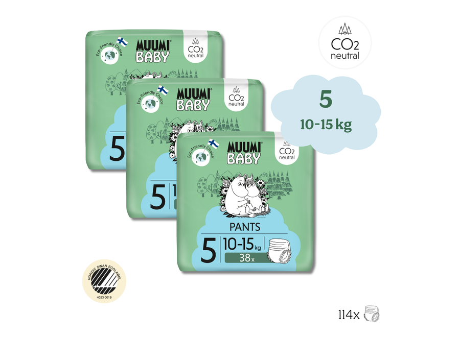 Moomin Baby Eco Luierbroekjes - maat 5 - 10 t/m 15 kg - Voordeel verpakking