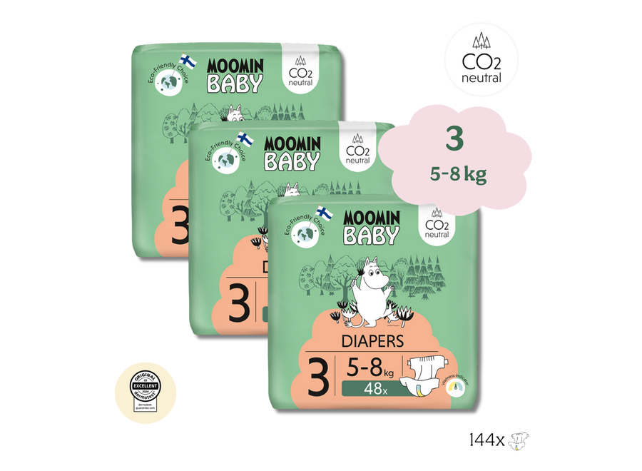 Moomin - Öko Windeln - Größe 3 - 5 bis 8 kg Vorteilspackung