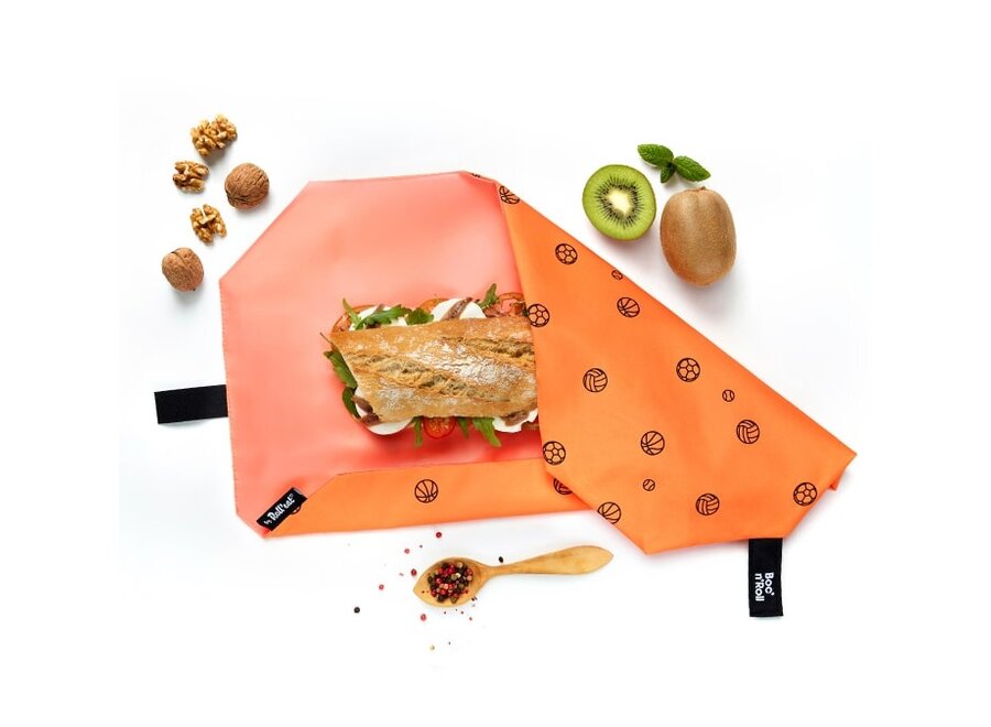 Foodwrap - Icons Sporty - Wiederverwendbare Sandwichbeutel - Leicht zu reinigen