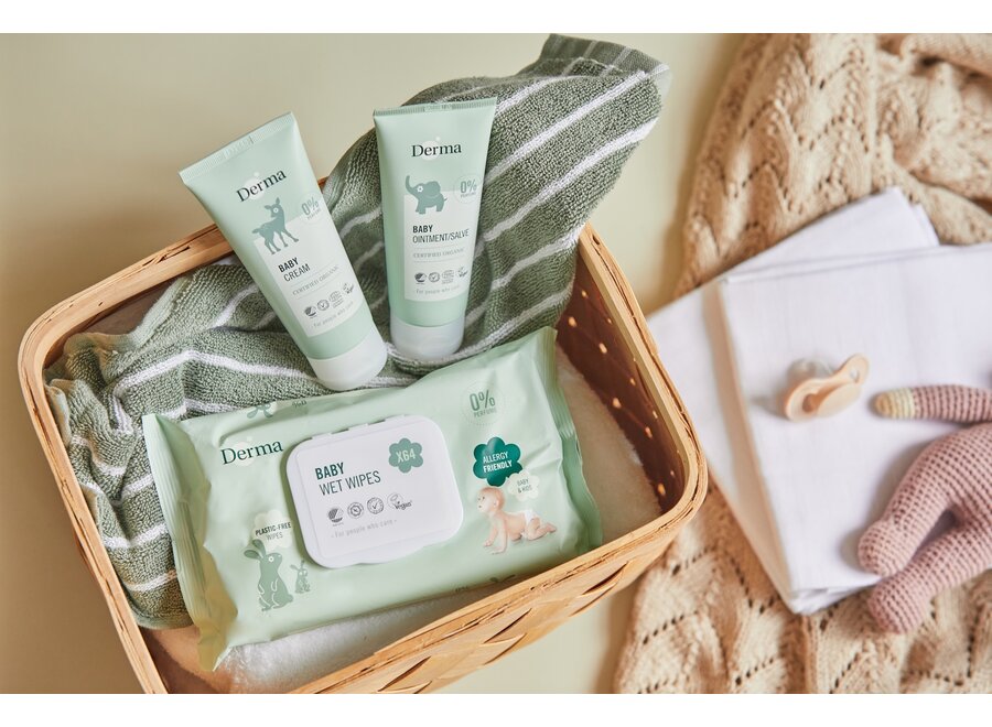 Lingettes Bébé Derma Eco - 12 x 64 lingettes - Douceur et Écologie pour la Peau de Bébé