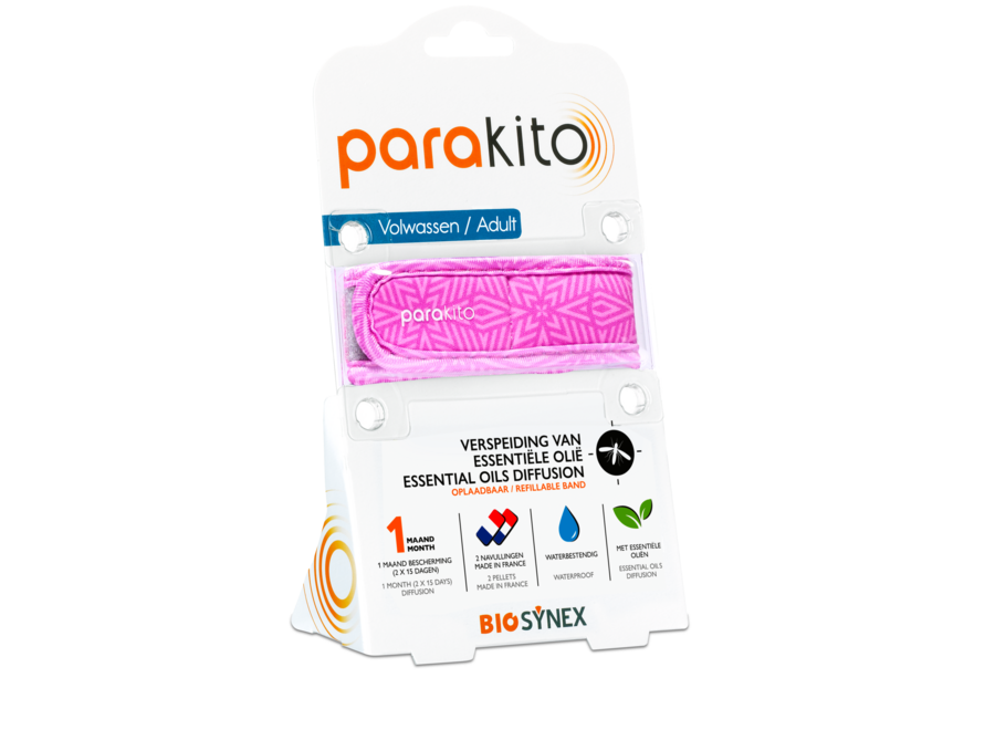 Parakito Oplaadbare Anti-Muggen Armband - Volwassen - Plant-Based Bescherming - Navulbaar - Innovatief