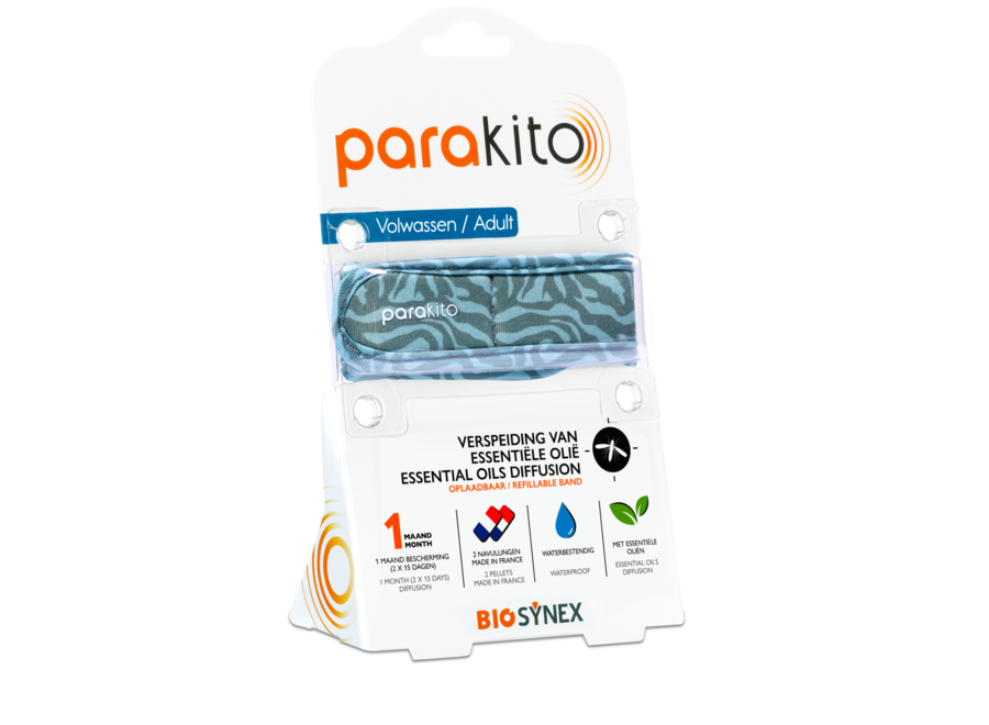 Parakito Rechargeable Anti-Mosquito Bracelet - Adult - Plant-Based Protection - Refillable - Innovative