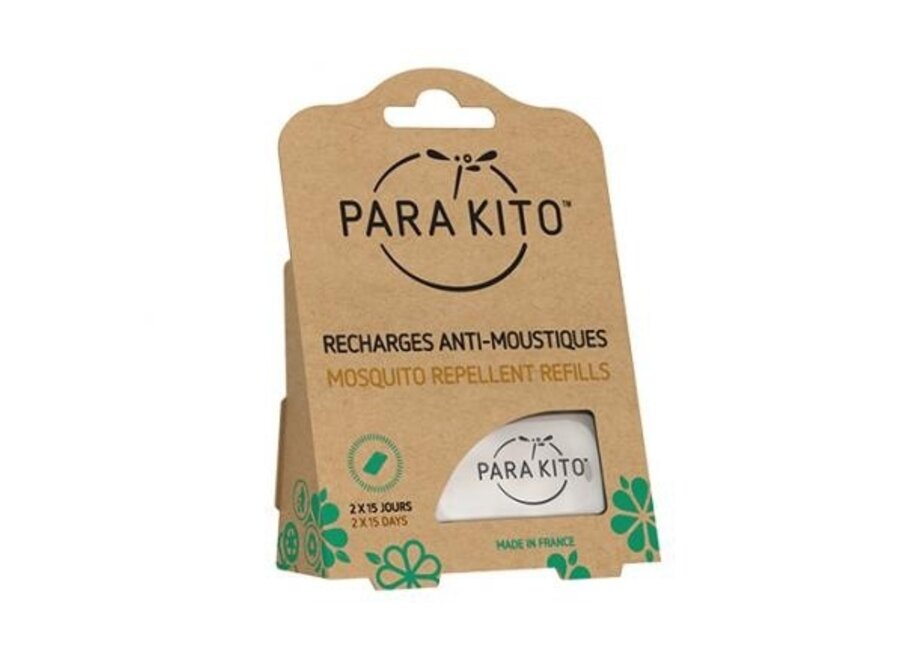 Parakito Pack 2 Navullingen - Anti-muggen armband - Doeltreffende Bescherming - Herlaadbaar - Waterbestendig - Verstelbaar
