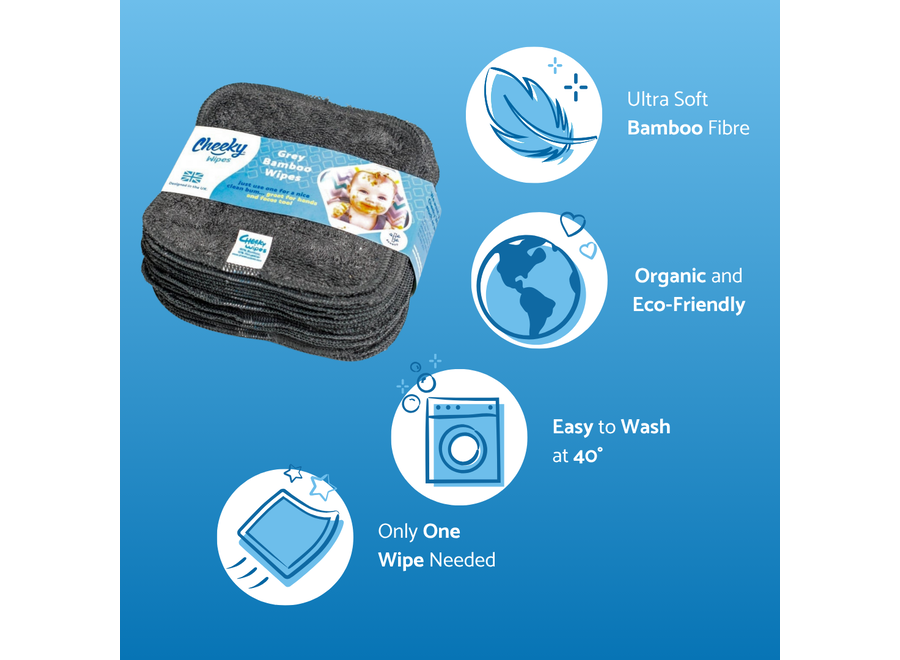 Babydoekjes - Bamboe - 25 Stuks - Grijs