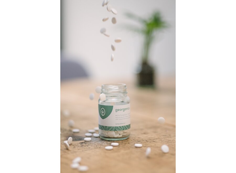 Georganics - Mundwasser Tabletten - Pfefferminz - 3 Stück - Natürliche Inhaltsstoffe - Umweltschonend