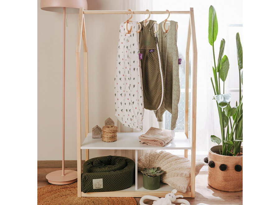 Slaapzak mouwloos – GOTS katoen – Leave Mint – Verschillende maten