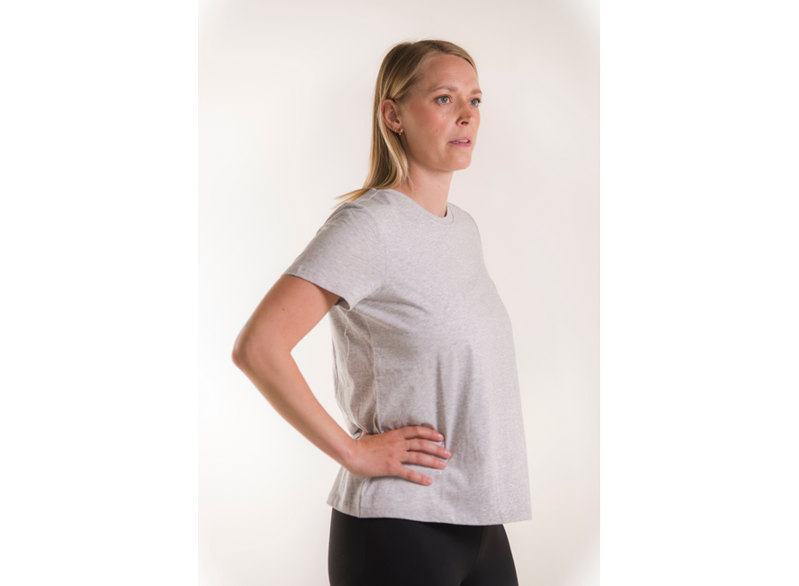 - T-shirt de maternité avec fonction d'allaitement - Gris chiné