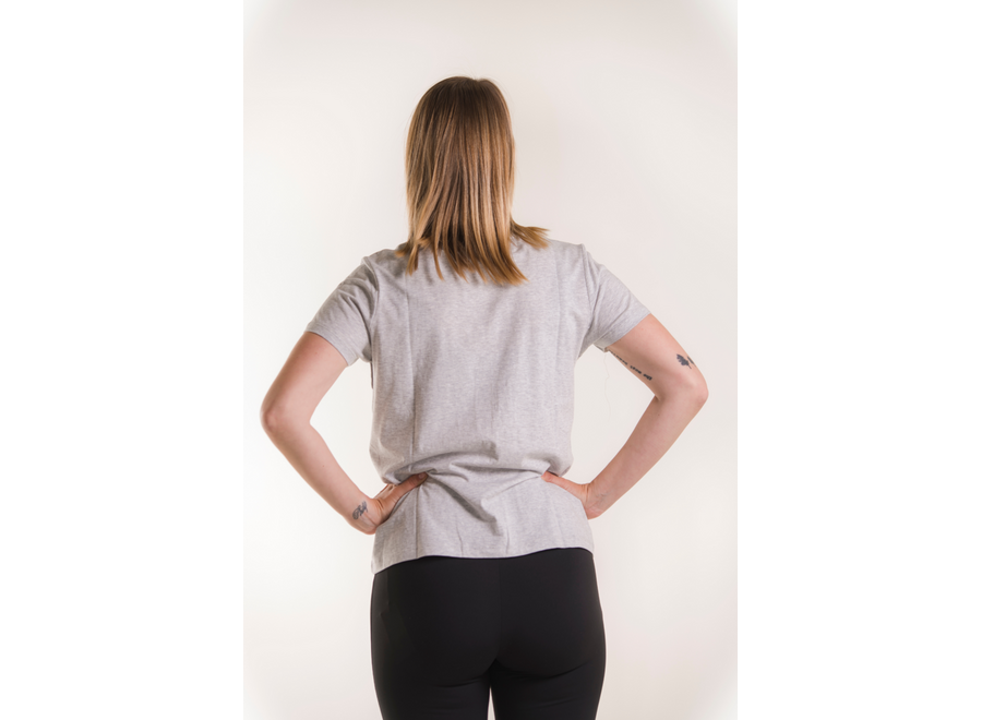 - Zwangerschaps T-shirt met voedingsfunctie - Grijs gemêleerd