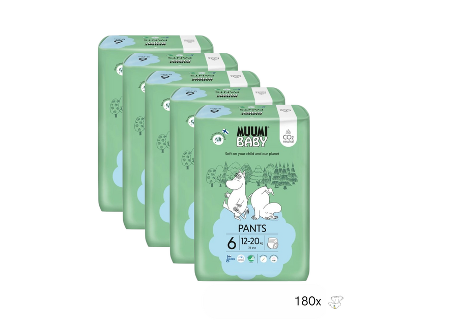 - Eco Diaper Pants - Monthly Box 180 Pieces - Size 6 - 12-20 kg - Hypoallergenic - Sensitive Skin - Fragrance Free