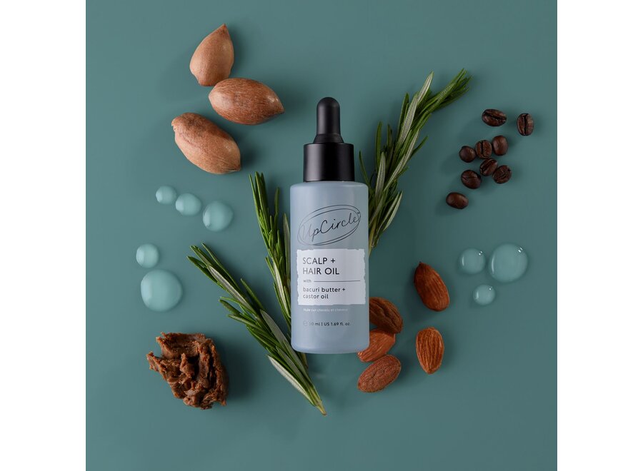 - Scalp + Hair Oil Treatment - Bacuriboter en Castorolie - Groeit, beschermt, herstelt