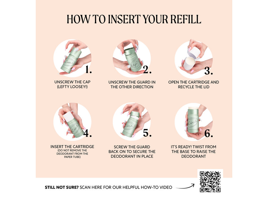 Refillable Deodorant - Set of holder plus refill - Macadamia & Bergamot