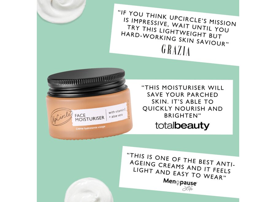 UpCircle - Feuchtigkeitsspender - Upcycled Arganpulver - Reisegröße 30 ML - Vegan & tierversuchsfrei - Nährt die Haut mit Vitamin E & Aloe Vera