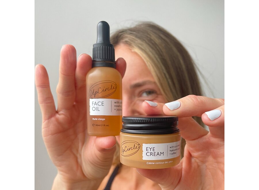 UpCircle Caffeinated Skincare Duo – Upcycled Coffee Oil – Facial oil + Eye Cream
