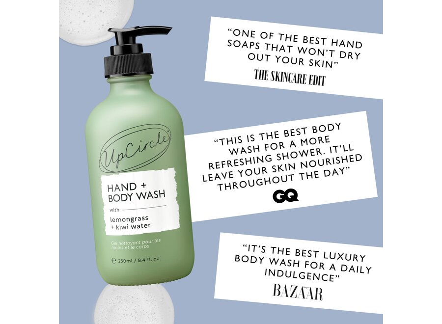 UpCircle Hand + Body Wash – Upcycled Kiwi Water – Lemongrass – 250 ML