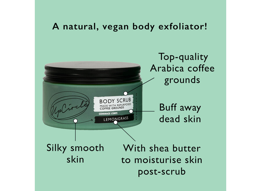 UpCircle - Bodyscrub - Zitronengras - 220 ml - Entfernt abgestorbene Hautzellen - Natürlich und vegan