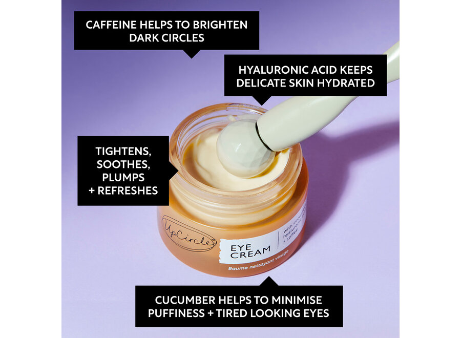 Crème pour les yeux - Écorce d'érable recyclée - Concombre & Acide hyaluronique + Café - 15 ML