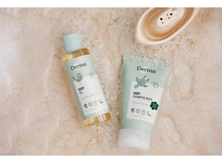 Derma Eco Huile -150 ML - Huile de bain hydratante pour peau délicate des bébés