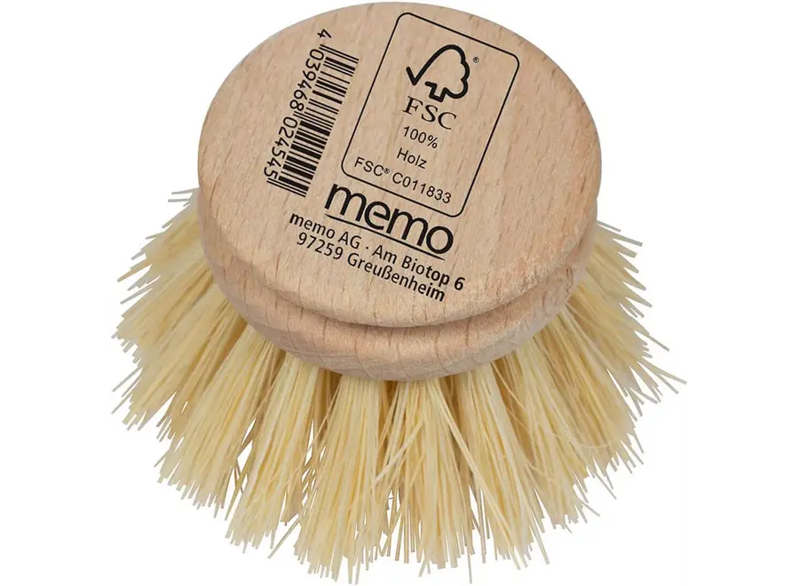 MEMO - Vervangende Kop - Abwaschbürste - Plastikfrei - Hochwertige veganistische Materialien - Nachhaltige Reinigungslösung