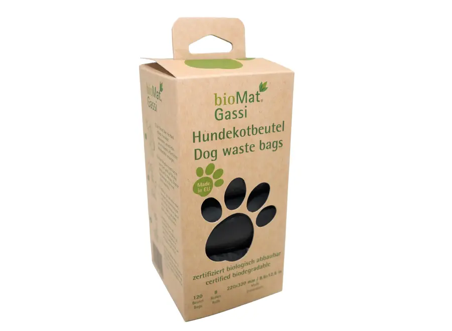 Compostable dog waste bags - 120 bags - Black