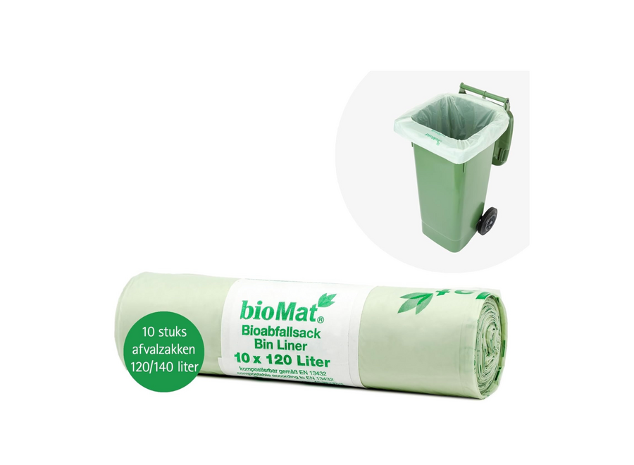 Biomat - Sacs de conteneur compostables - 10 x 120/140 litres