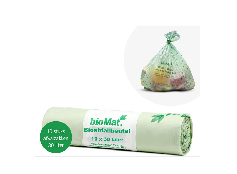 BioMat - Sacs poubelle compostables - 1 rouleau - 10 x 30 litres