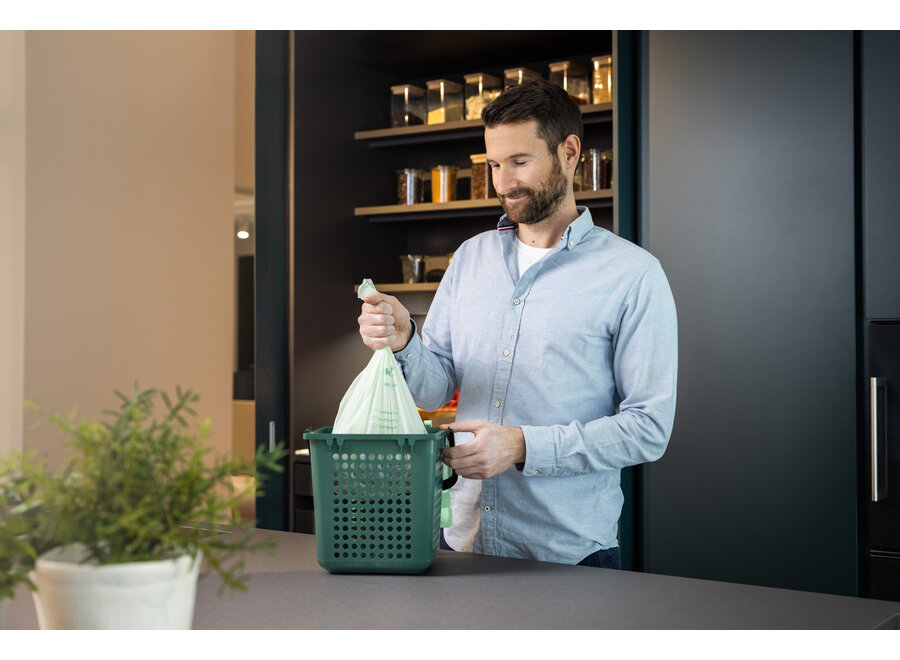 Pack économique – Sacs-poubelle compostables – 10 × 26 × 10 litres – Avec poignées