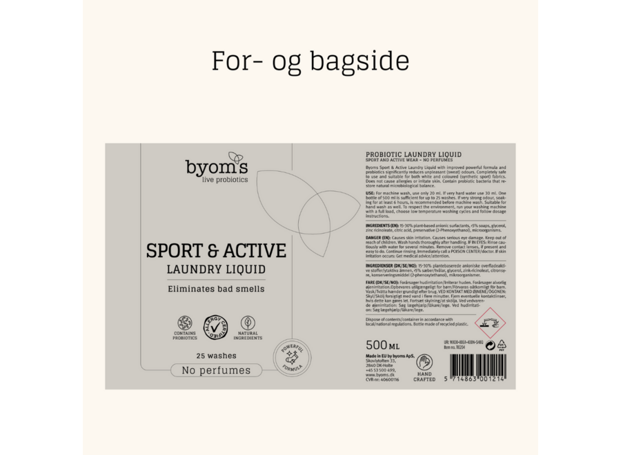 - Probiotisch Wasmiddel - Sport & Active - zonder parfum