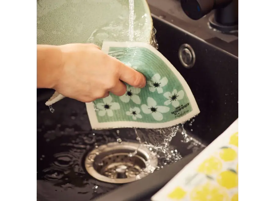 4 pcs - Swedish printed dishcloths - Plastic-free & compostable